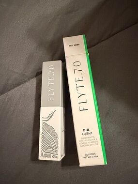 Flyte 70 Lip Blot in a Beautiful Red Color called Res Skies Sheer Matte Finish